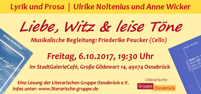 Lesung "Liebe, Witz & leise Töne" mit U. Noltenius und A. Wicker am 6.10.2017